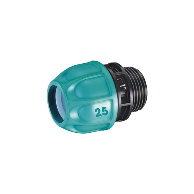 Claber TRE90420 Raccordo Filetto Maschio per Tubo in Polietilene 3-4'' attacco tubo 25 mm filetto 1'' M colore Nero