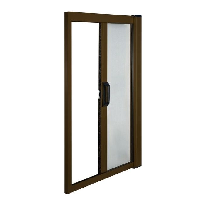 IRS Zanzariera per Porta Avvolgibile Orizzontale a Molla Kit Alluminio Verniciato Rete Fibra Vetro PVC 160x250 cm colore Marrone