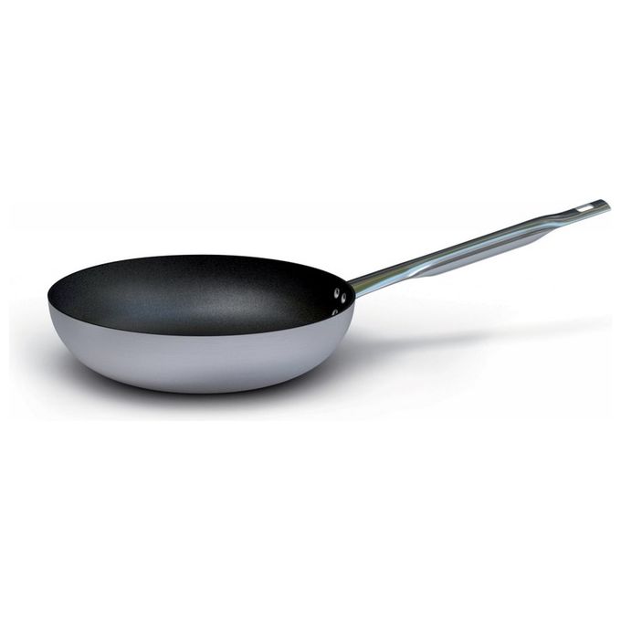 Ballarini 2002.28 Serie 2000 Professionale Padella Svasata Alta Antiaderente Diametro 28 cm Altezza 7 cm con Rivestimento Kerastone Profi e Manico in Acciaio Inox colore Argento