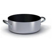Ballarini 2016.24 Linea 2000 Casseruola Bassa Antiaderente 24 cm 2 Manici in Acciaio Inox Lavabile in Lavastoviglie colore Alluminio Satinato