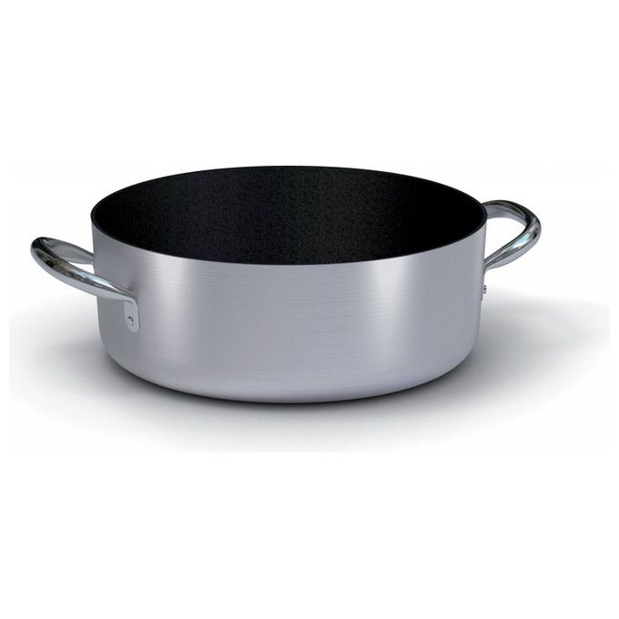Ballarini 2016.45 Serie 2000 Casseruola bassa antiaderente 45 cm 2 maniglie in acciaio inox rinforzato per cottura professionale colore Nero