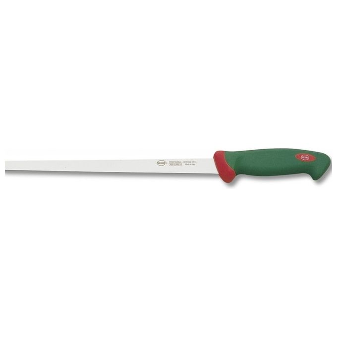 Sanelli SN-304628 Premana Professional Coltello Strettissima Lama 28 cm Acciaio Inox Chirurgico Manico Ergonomico con Tecnologia Antibatterica Biomaster colore Verde-Rosso