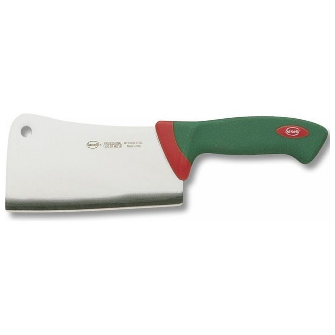 Sanelli SN-322616 Premana Professional Falcetta da Cucina Lama 16 cm Rigida e Pesante per Carne con Osso colore Verde