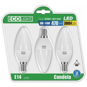 Lampadina Led Candela 6W E14 3 Pz