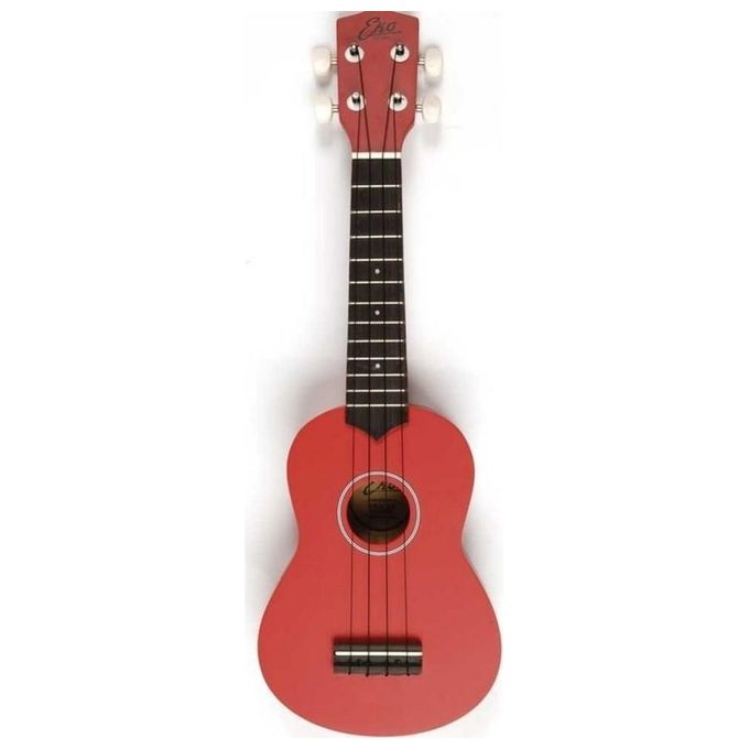 EKO Ukulele Soprano in Laminato con Borsa Morbida Accordatore a Fiato e Muta Corde di Ricambio Colore Rosso
