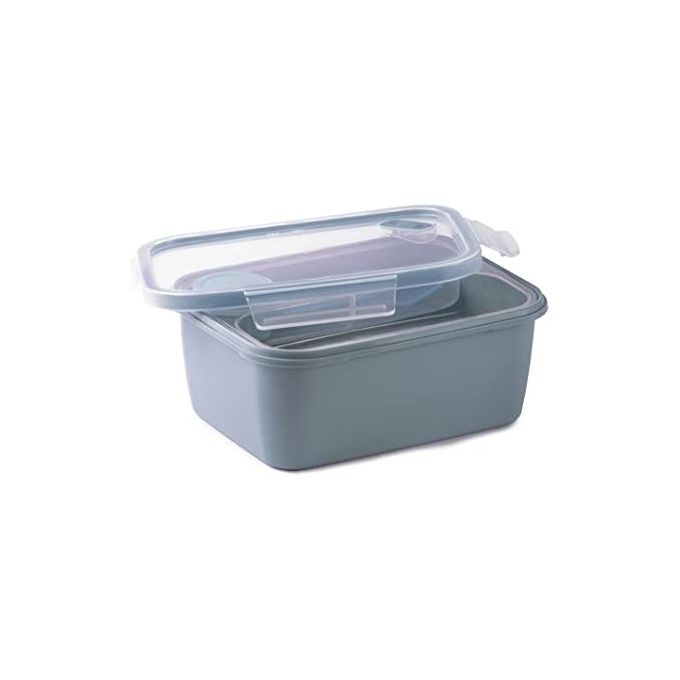Snips 000878 Snipslock Lunch Box Rettangolare 1.5 L 4 Chiusure di Sicurezza Valvola Vapore Microonde BPA Free colore Blu