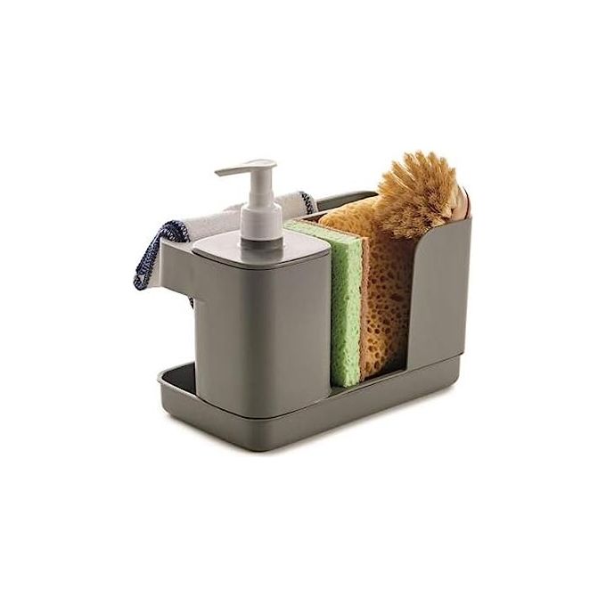Snips 000894 Riordinello Organizer Lavello Cucina 3 in 1 Dispenser 400 ml Porta Spugna Made in Italy colore Grigio