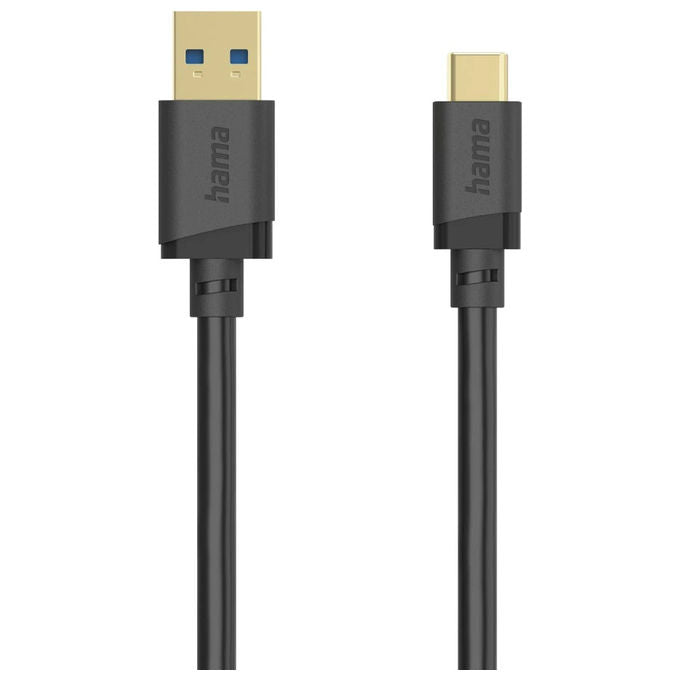 Hama 00202006 Cavo USB USB A a USB C 3.2 Gen 1 5 Gbps Placcato Oro PVC Riciclato 1,5 m colore Nero