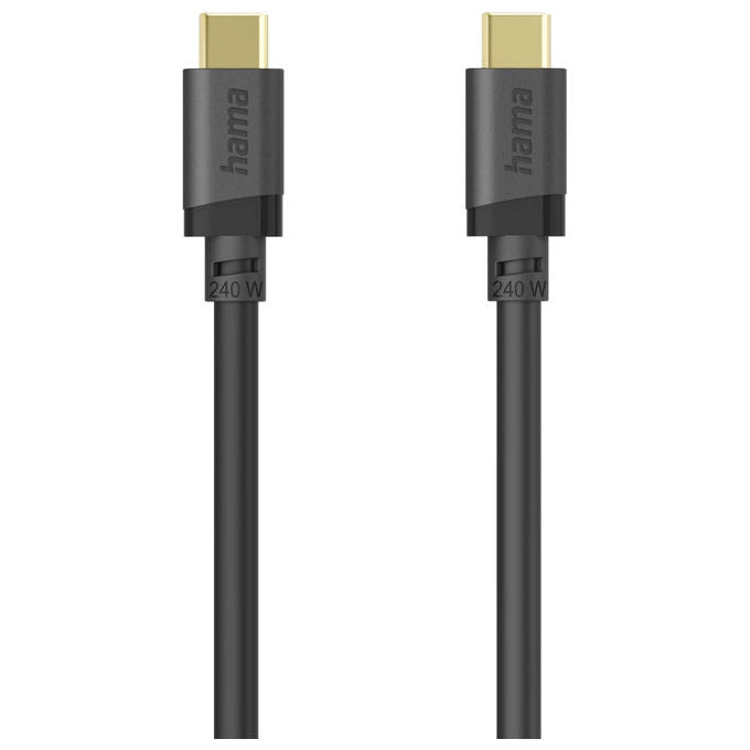 Hama 00202008 Cavo USB-C USB 3.2 Gen1 5 Gbps 240 W 0,75 m colore Nero