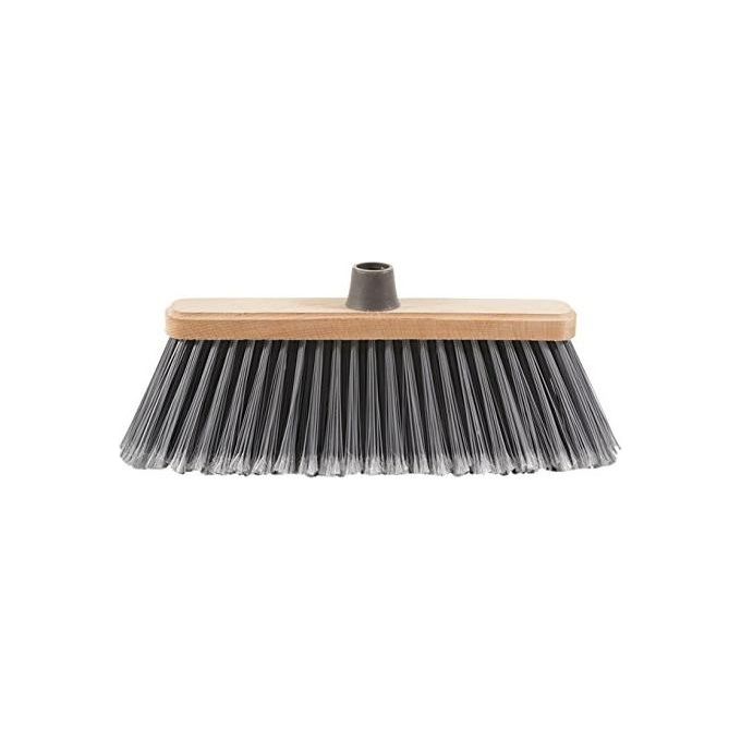 Perfetto 0020B Scopa per Esterni Spazzesterni coccia in legno 28 cm setole poliestere supporto faggio colore Naturale