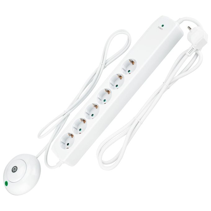 REV 00251201 Multipresa 6 prese con interruttore 1.5 m colore Bianco