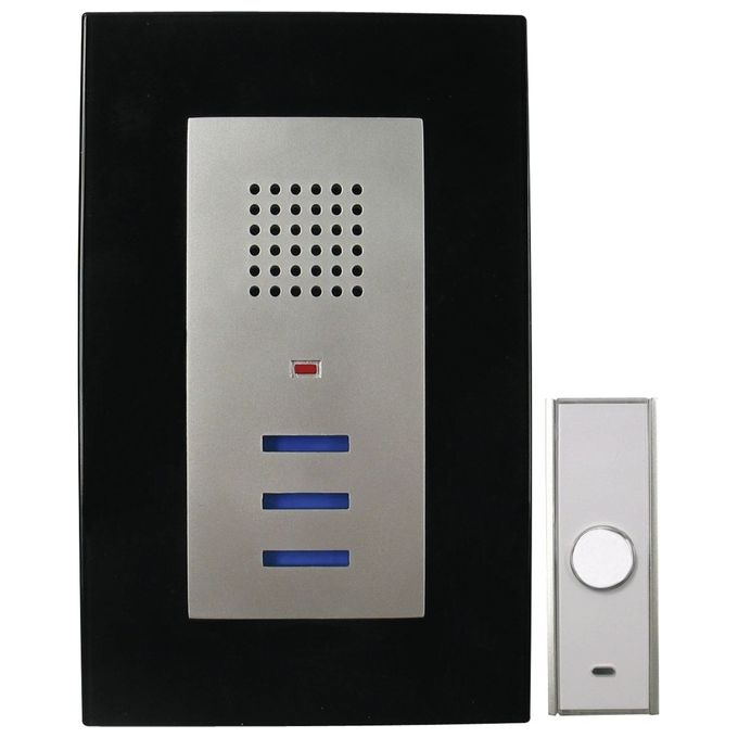 REV 0046830 Kit Campanello Wireless con Luce Lampeggiante 8 Melodie 100 m colore Argento