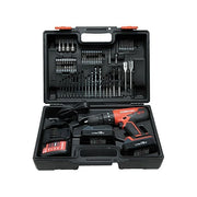 Makita 8951237 Maktec MT081X100 Trapano a Batteria con Percussione 18V Li-ion Mandrino Autoserrante 13 mm 2 Batterie 1,3 Ah 74 Accessori in Valigetta colore Nero