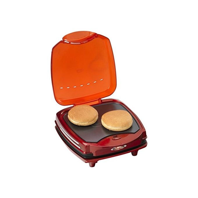 Ariete 185 Party Time Piastra elettrica per hamburger 1200 W Piastre antiaderenti Indicatore luminoso Design compatto Rosso