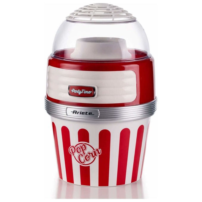 Ariete 00C295700AR0 Pop Corn XL Party Time Macchina per Popcorn Scoppia 60g di Mais in 2 min con Aria Calda Ciotola Estraibile 1100 W colore Rosso