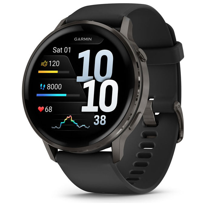 Garmin 010-03014-00 Venu 4 Smartwatch GPS 45mm con batteria fino a 12 giorni frequenza cardiaca continua monitoraggio sonno Body Battery colore Nero