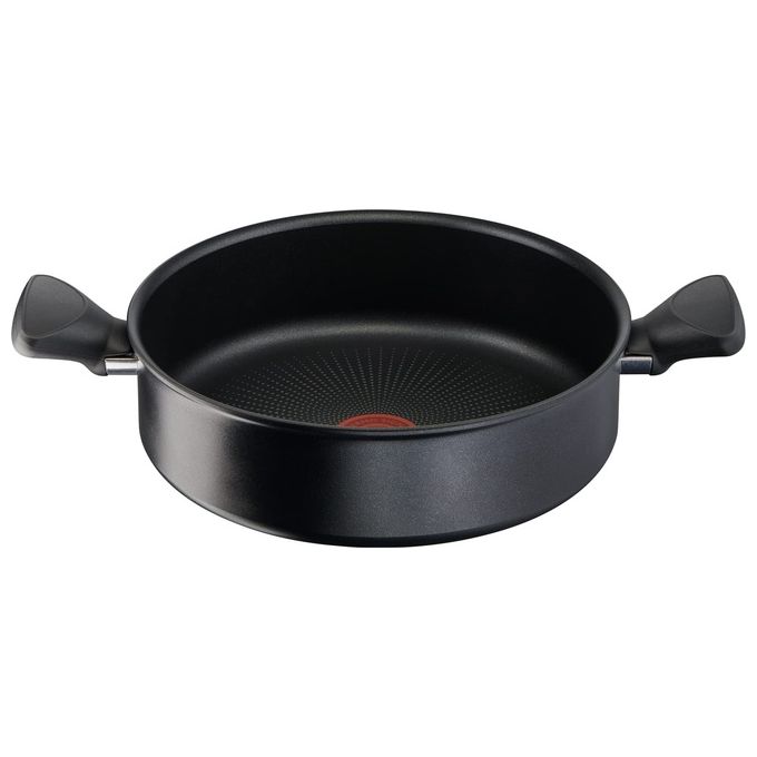 Lagostina 2100129530 Rigenera Green Casseruola Bassa Antiaderente in Alluminio 100% Riciclato 24 cm per Induzione Gas e Forno con Indicatore Lagospot colore Nero