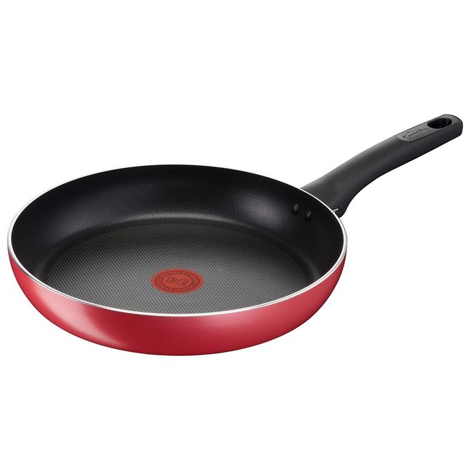 Lagostina 010254040130 Cucina Mediterranea Padella Antiaderente Alluminio 30 cm Titanium Easy Thermo-Signal Induzione colore Rosso