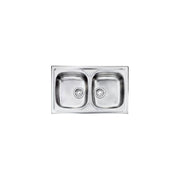 CM 010442XCSSX Siros Lavello da incasso 2 vasche 79x50 cm acciaio inox sopratop finitura satinato