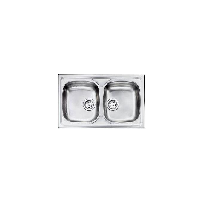 CM 010442XCSSX Siros Lavello da incasso 2 vasche 79x50 cm acciaio inox sopratop finitura satinato