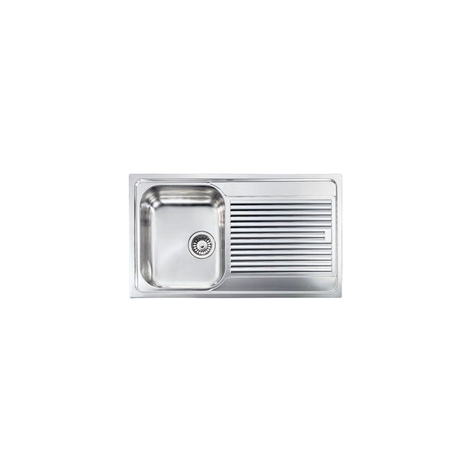 CM 011243SCSSX Zenith Lavello da incasso 1 vasca con gocciolatoio 86x50 cm Acciaio Inox Sopratop colore Inox Satinato