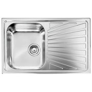 CM 011441.DCSSX Cometa Lavello da Incasso 1 Vasca con Gocciolatoio 79x50 cm Acciaio Inox Satinato colore Inox