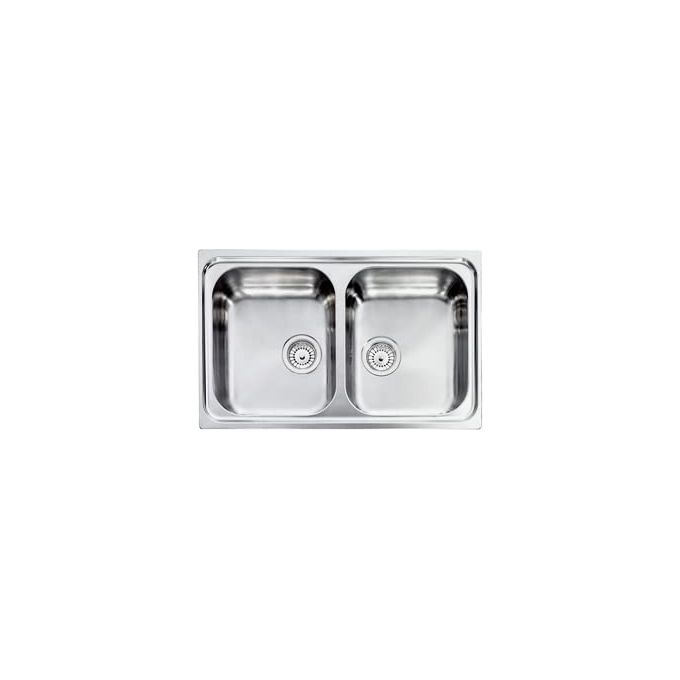 CM 011442XCSSX Cometa Lavello da incasso 2 vasche 79x50 cm acciaio inox satinato sopratop colore Inox