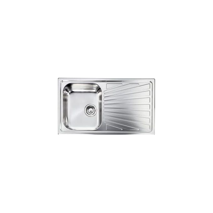 C.M. 011443.S1.01.2016 Cometa Lavello 1 Vasca con Gocciolatoio Acciaio Inox AISI 304-18-10 86 x 50 cm (84x48 cm) colore Inox satinato