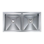 CM 012805.X0.01.2063 Glamour Lavello da incasso semifilo 2 vasche 87,5 x 45 cm acciaio inox satinato (87,5x45x19 cm) colore Acciaio