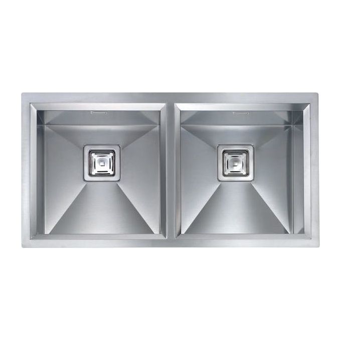 CM 012805.X0.01.2063 Glamour Lavello da incasso semifilo 2 vasche 87,5 x 45 cm acciaio inox satinato (87,5x45x19 cm) colore Acciaio