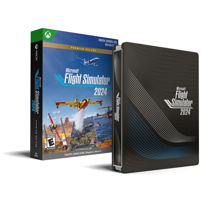 Microsoft EP2-18862 Premium Deluxe Steelbook Edition Gioco Completo con 25 Aerei Aggiuntivi e 10 Aeroporti Internazionali Realizzati a Mano per PC e Xbox Series X-S colore Nero