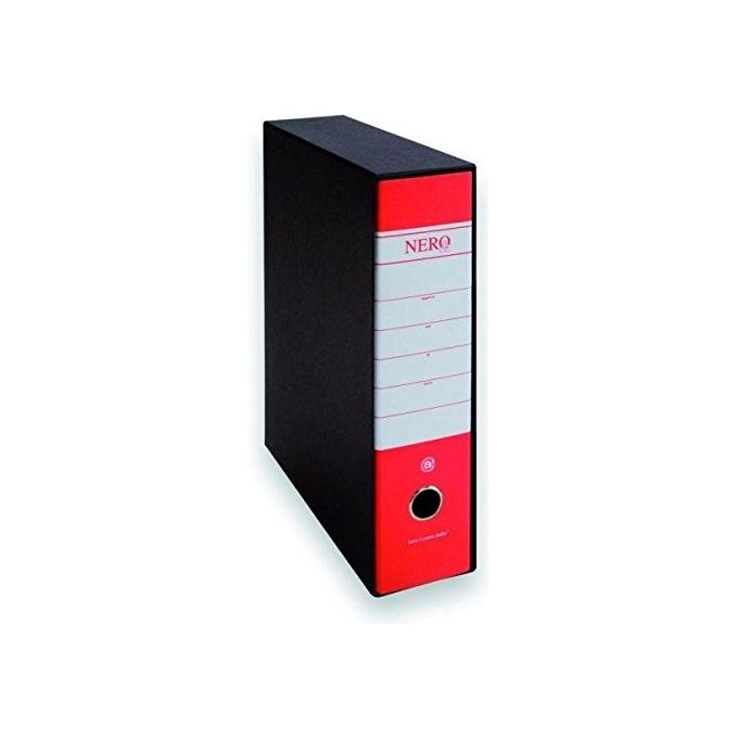 Brefiocart 0201156RO Neroand Registratore Commerciale a Leva con Foro di Presa Dorso 8 cm Formato 28,5x32 cm colore Rosso