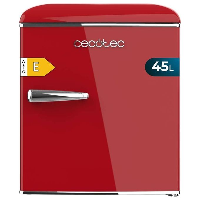 Cecotec 02405 Bolero CoolMarket TT Origin 45 Mini Frigorifero Retro' da Tavolo 45 L 55 cm Classe E 39 dB Icebox Maniglia Cromata colore Rosso