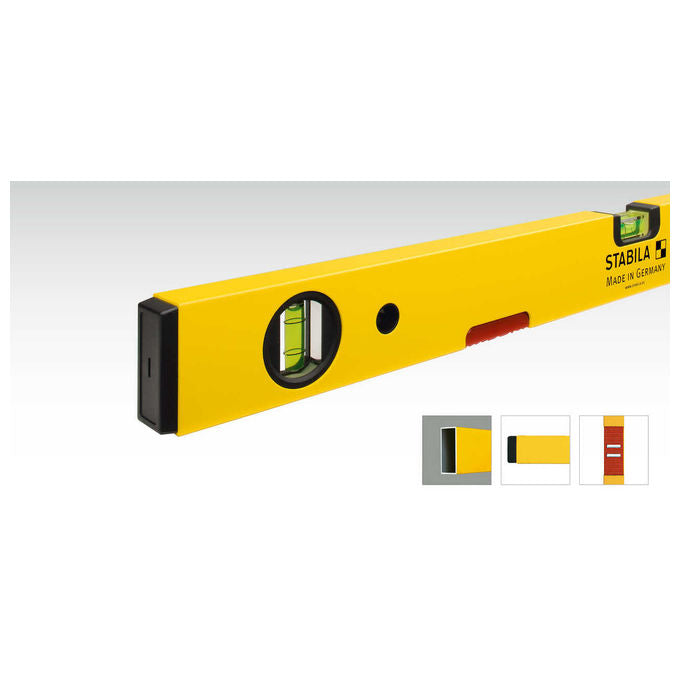 Stabila 02875 Livella Magnetica da Falegname 80 cm in Alluminio con Precisione ± 0,5 mm-m colore Giallo