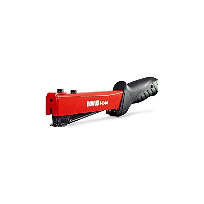 Novus 071526 J-044 Martellatrice Manuale per Graffette a Filo Piatto Tipo 11 da 6 a 12 mm Capacita' Alta con Caricatore Inferiore Impugnatura Antiscivolo Indicatore di Riempimento Visibile colore Rosso