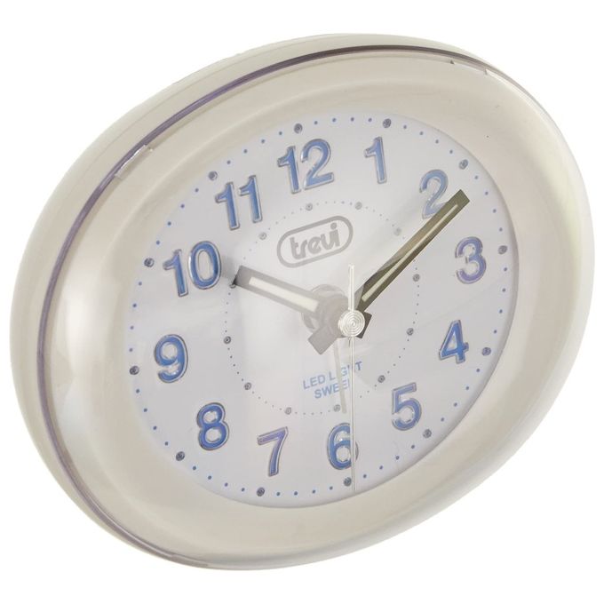 Trevi SL3052 Orologio al Quarzo con Sveglia, Retroilluminazione, Bianco