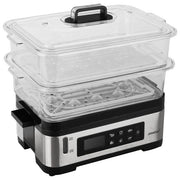 Steba 052200 DG 2 Vaporiera 6 L 1200W 2 Cestelli Display LCD 5 Programmi Timer colore Nero Acciaio Inox