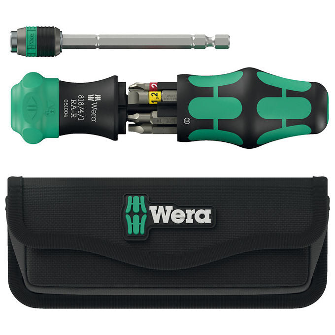 Wera 05051516001 Set Cacciavite dritto con 6 punte Phillips PH1 PH2 custodia da trasporto inclusa colore Nero