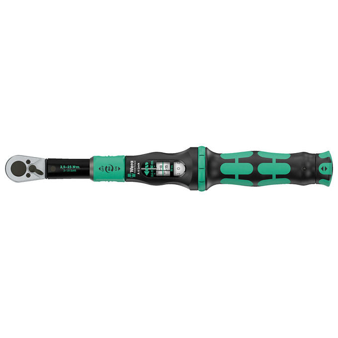 Wera 05075691001 Click-Torque Lock A 6 Chiave dinamometrica Meccanica 2,5 - 25 Nm con Funzione Torque Lock colore Nero Verde