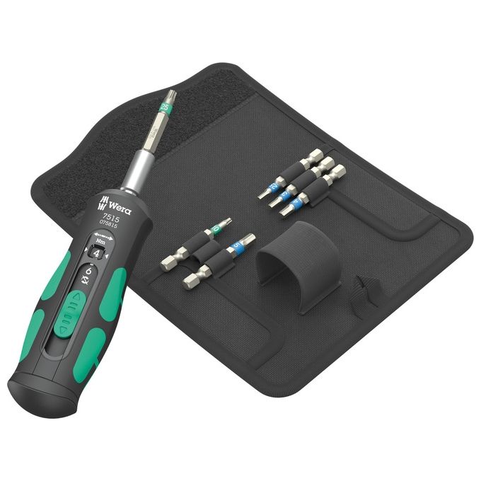 Wera 05075850001 7515-7 Set Cacciavite Dinamometrico 7 Pezzi 2-6 Nm con Inserti 1-4 Pollici colore Nero