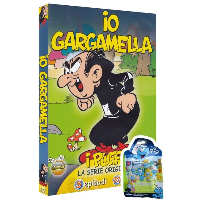 Cinehollywood DVD I Puffi Io Gargamella Cartoni Animati 5 Episodi 70 min Area 2 con Gadget Minifigura