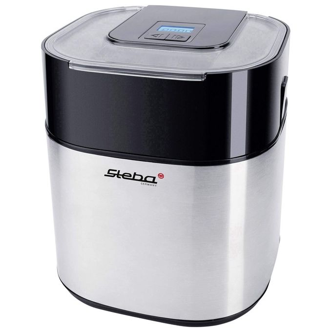 Steba IC 30 Macchina per Gelato Tradizionale 1,5 L 9,5 W Display LCD Timer Integrato Piedini Antiscivolo Colore Nero Acciaio Inossidabile