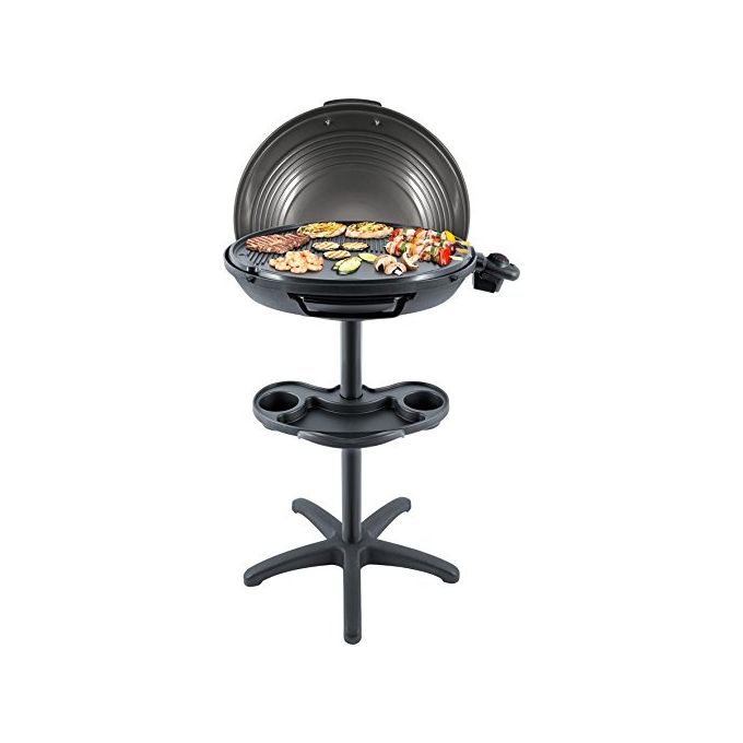 Steba VG 325 BBQ Grill Griglia Elettrica 2000 W Piastra XXL 48 cm Rimovibile con Coperchio Piegevole colore Nero Grigio