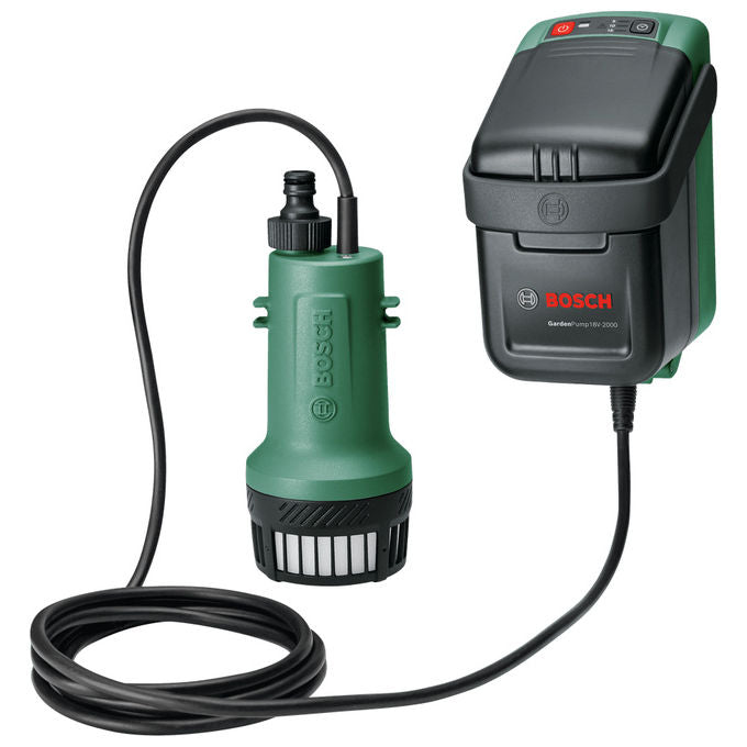 Bosch 06008C4202 GardenPump18V-2000 Pompa a batteria 2000 l-h 18 V 2.5 Ah colore Nero Verde