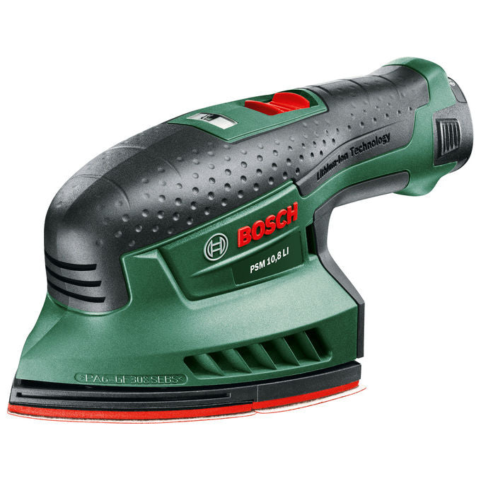 Bosch 0603976909 EasySander 12 Levigatrice Palmare con Piastra Divisa in Due Parti Batteria al Litio Intercambiabile Sistema PowerAutomatic colore Nero