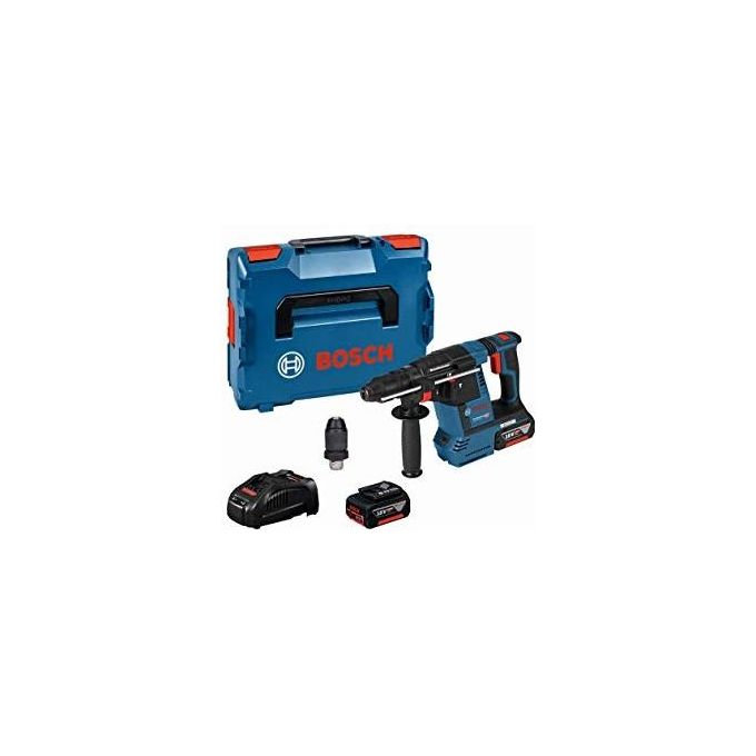 Bosch Professional 0611910007 GBH 18V-26 F Martello perforatore cordless 18 V 2 batterie 5 Ah SDS Plus brushless con KickBack Control e LED L-BOXX colore Nero