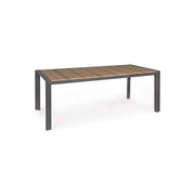 Yes Everyday Tavolo da Esterno Elias Piano Polywood Effetto Teak Struttura Alluminio 198x100 cm 6-8 Persone colore Antracite