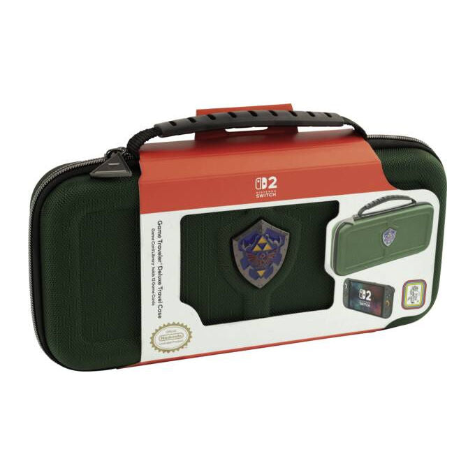 BigBen Interactive 0663293113569 Custodia Deluxe Zelda per Nintendo Switch 2 Protezione contro urti e graffi Scomparti per cartucce di gioco colore Meerkleurig