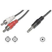 Digitus cavo stereo per collegamento casse-pc - 1 connettore 3,5 mm.- 2 connettori cinch (rca) maschio mt.10 (ak 243 10m)