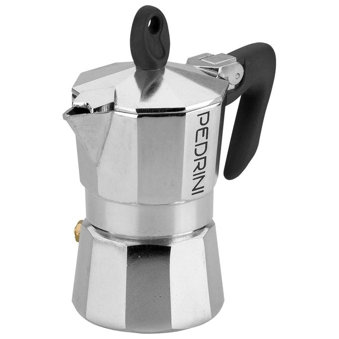 Pedrini 9082-3 Aroma Chic Caffettiera Moka 2 Tazze Alluminio Guarnizione Silicone colore Argento